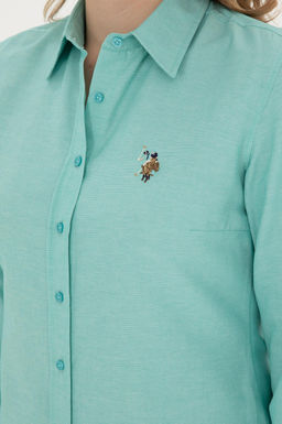 U. S. Polo Assn / Женская мятная базовая рубашка с длинным рукавом - U.s. polo assn фото 14