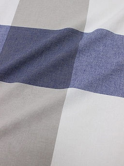 Вареный (стираный) хлопок Крупная клетка цв.синий/бежевый, ш.2.50м, хлопок-100%, 115гр/м.кв