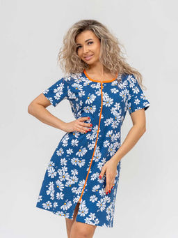 Халат женский, цвет синий белый