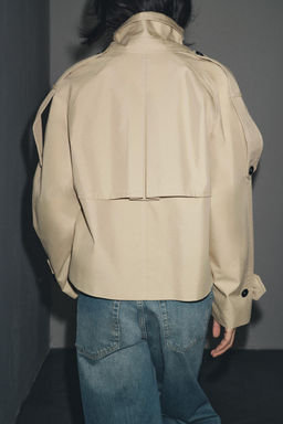 ZW COLLECTION WATER-REPELLENT SHORT TRENCH COAT