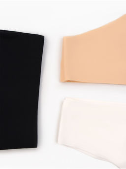 Наб бесшов трусов (3шт) жен слипы MINAKU 90%нейл/10%спанд/ласт-ца100%хл бел/беж/черн р.S