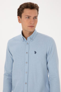 Erkek A__k Mavi Uzun Kollu Basic G_mlek - U.s. polo assn фото 2