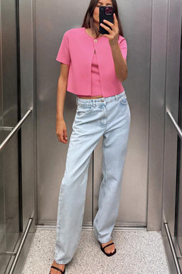 PLAIN KNIT CROPPED CARDIGAN - Zara фото 6