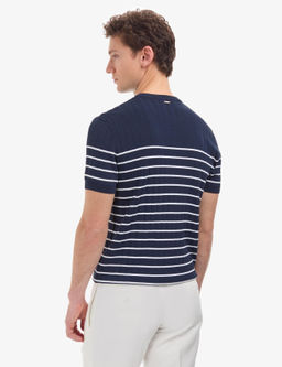 Lacivert Slim Fit Bisiklet Yaka Triko Ti__rt