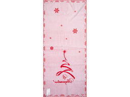 6с102.411ж1 Рождество-елка (красный6) Полотенце махровое 67х150см