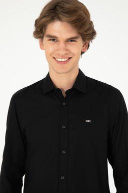 Мужская черная базовая рубашка с длинным рукавом - U.s. polo assn фото 2