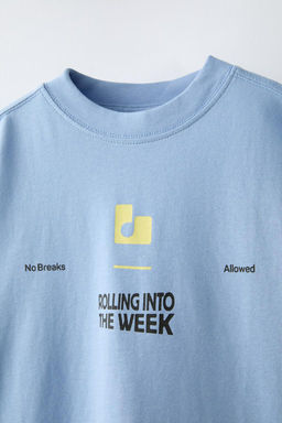 ROLLING INTO THE WEEK SLOGANLI T-SHIRT - Zara фото 3