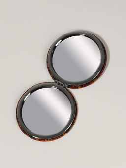 Зеркало складное «Орнамент», d=7.2 см, с увеличением х2, оранжевое