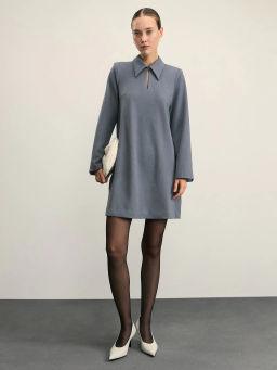 Платье мини с отложным воротником / Zarina  фото 2