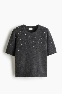 Top de punto fino con detalles de strass - H&m фото 2