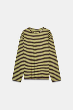 STRIPED COTTON AND LINEN T-SHIRT - Zara фото 5
