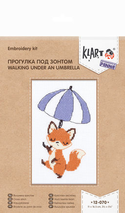 Klart набор для вышивания 12-070 Прогулка под зонтом 11 х 16.5 см