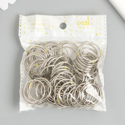 Цена за 80 шт. Основа для брелока кольцо металл, серебро 2.5×2.5 см