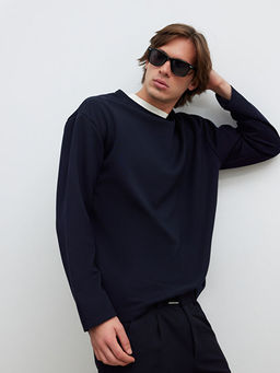 Bisiklet Yaka Erkek Sweatshirt