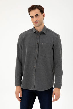 Мужская светло-серая трикотажная рубашка Неожиданная скидка в корзине