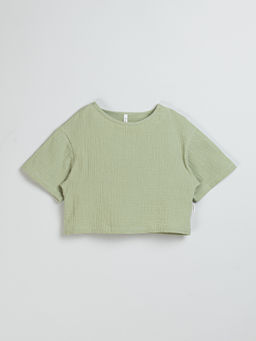 Футболка муслиновая ШАЛФЕЙ укороченная подростковая