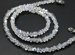 Чокер на шею женский из циркона огранка 4мм цв.зеленый хамелеон, 38см - Радуга камня фото 2