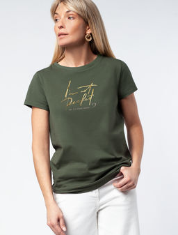 VILATTE / Футболка из премиального хлопка с авторским принтом фольгой