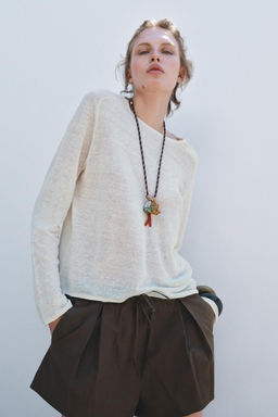 LINEN BLEND KNIT SWEATER - Zara фото 3
