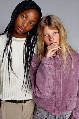 CAZADORA EFECTO LAVADO / Rosado oscuro