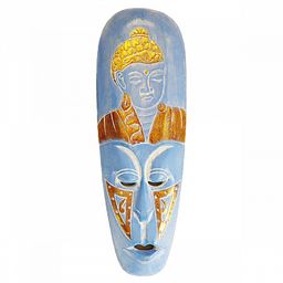 Маска настенная Будда BLUE GOLD 50см - дарует защиту, отражение негатива, смягчение кармы Албезия