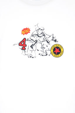 Erkek _ocuk Beyaz Comfort Bisiklet Yaka Ti__rt Sepette S_rpriz _ndirim - U.s. polo assn фото 4