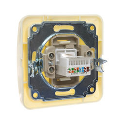 Розетка компьютерная Luazon Lighting «Орион», скрытая, IP20, одноместная, бежевая