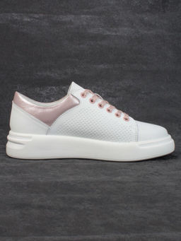 05-PDXT13-2 WHITE/PINK Кроссовки женские (натуральная кожа)