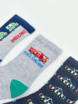 Desenli Erkek ?ocuk Soket ?orap 5li