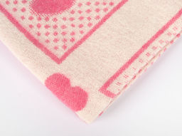 Одеяло Х/Б жаккардовое 100*140 "Барни" цв белый-ярк.роз.