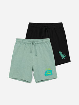 Bask?l? Erkek ?ocuk ?ort 2li