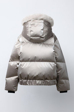 METALLIC WATER-RESISTANT AND WINDPROOF FEATHER DOWN PUFFER JACKET RECCO® SYSTEM SKI COLLECTION - Zara фото 5