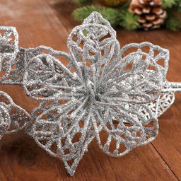 Цветы искусственные «Лилия блеск», 60×10 см, серебро