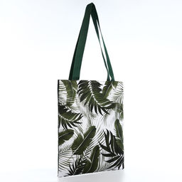 Сумка шопер Тропики 35х0.5х40 см, отд без молнии, без подклада, зеленая