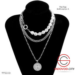 Комбинированное тройное ожерелье с монеткой - Zum ming фото 5