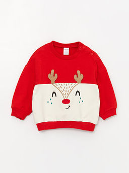 Bisiklet Yaka Uzun Kollu Bask?l? Erkek Bebek Sweatshirt ve Pantolon 2li Tak?m - Waikiki фото 2