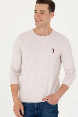 U. S. Polo Assn Мужской базовый свитер из каменного меланжа - U.s. polo assn фото 4