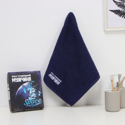 Полотенце махровое Этель. Настоящий мужчина, 35?50 5 см, хлопок 100%, синее