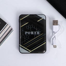 Подарочный набор: флеш-карта, ежедневник, внешний аккумулятор 5000 mAh Hard energy, 21.5×21.5 см
