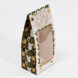 Цена за 5 шт. Коробка складная новогодняя Золотой, 9 х 19 х 6 см - Дарите счастье фото 5