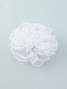 Цена за 6 шт. Бант для волос на резинке «Школьница», d=13 см, белый