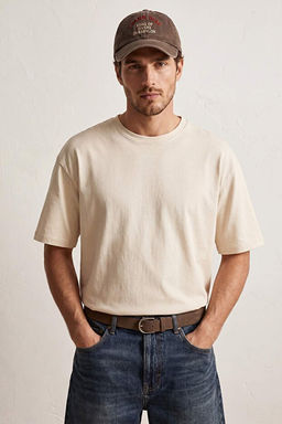 Bej Premium Wardrobe Essentials D___k Omuz Regular Fit Basic _nterlok T-Shirt TMNSS26TS00010