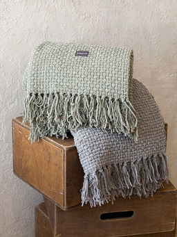 Плед плетеный 150x200 серый - Denastia фото 8