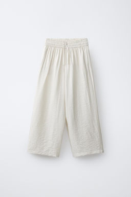 PANTAL?N WIDE LEG EFECTO ARRUGADO / Beige claro