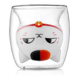 Стакан стеклянный Walmer Red Cat с двойными стенками, 0.24 л, цвет прозрачный