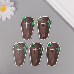 Декор для творчества дерево Гробик, набор 5 шт., 5.53.40.3 см - Арт узор фото 3