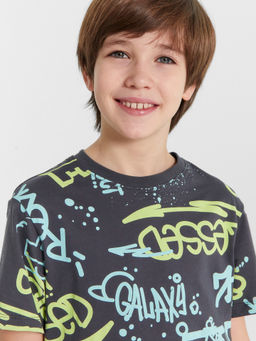 Пижама для мальчиков серая с принтом в стиле стрит-арт - Mark formelle фото 6