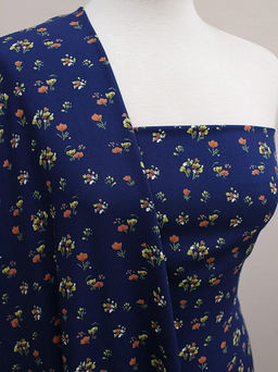 Штапель Премиум Аленький цветочек цв.темно-синий, ш.1.44м, вискоза-100%, 120гр/м.кв - Купава фото 9