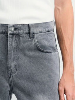 Джинсы wide leg с эффектом стирки / Zarina  фото 6