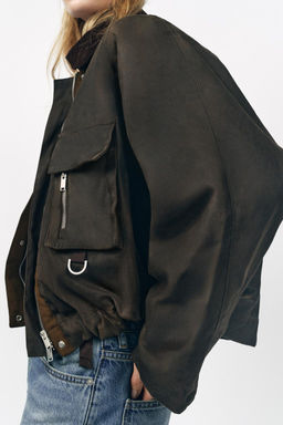 WAXED JACKET WITH CORDUROY COLLAR ZW COLLECTION - Zara фото 10